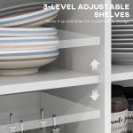Rolling Kitchen Island with Drop Leaf Wood Breakfast Bar, Farmhouse Kitchen Cart with 2 Drawers, Adjustable Shelves for Dining Room (White)