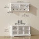 Coat Rack Shoe Bench Set, Entryway Shoe Bench with 8 Storage Cubbies, 4 Hooks for Hallway, Living Room, White