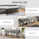 39 Inches Upholstered Bedroom Bench, Modern End of Bed Bench with Steel Legs, Grey