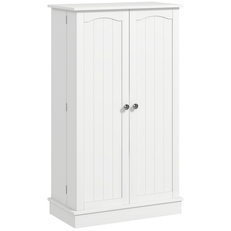 Freestanding Pantry Cabinet 41 Inch Kitchen Pantry with Spice Racks and Adjustable Shelves for Home Use, White