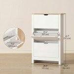 Shoe Storage Cabinet with 3 Flip Drawers and Adjustable Shelves for 9-18 Pairs of Shoes, White