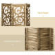 5.6 Ft Room Divider, 4 Panel Portable Folding Privacy Screens for Home Office, Bedroom, Brown