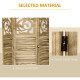 5.6 Ft Room Divider, 4 Panel Portable Folding Privacy Screens for Home Office, Bedroom, Brown