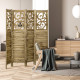 5.6 Ft Room Divider, 4 Panel Portable Folding Privacy Screens for Home Office, Bedroom, Brown