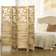 5.6 Ft Room Divider, 4 Panel Portable Folding Privacy Screens for Home Office, Bedroom, Brown