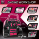 Qaba Mechanic Kids Truck Engine Toy Set, Car Service Play Set, Pink