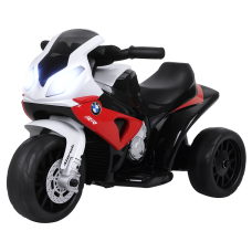 Kids Motorcycle, 6V Battery Powered Toddler Motorcycle with Headlight, Music, 3-Wheel Electric Motorcycle for Kids, Licensed BMW, Gift for Boys & Girls - Red