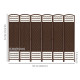 6 Panel Folding Room Divider, Portable Privacy Screen, Wave Fiber Room Partition for Home Office, Brown