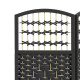 3 Panel Folding Room Divider, Portable Privacy Screen, Wave Fiber Room Partition for Home Office, Black