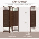 3 Panel Folding Room Divider, Portable Privacy Screen, Wave Fiber Room Partition for Home Office, Brown