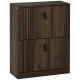 Shoe Storage Cabinet Organizer for 12 Pairs of Shoes with 2 Flip Drawers and Adjustable Shelves, Walnut