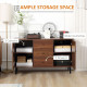 Kitchen Storage Sideboard, Buffet Cabinet with 2 Cupboard, 3 Drawers and Adjustable Shelves for Living Room Rustic Brown