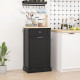 Kitchen Tilt Out Trash Bin Cabinet, Free Standing Recycling Cabinet, Trash Can Holder with Drawer, Black