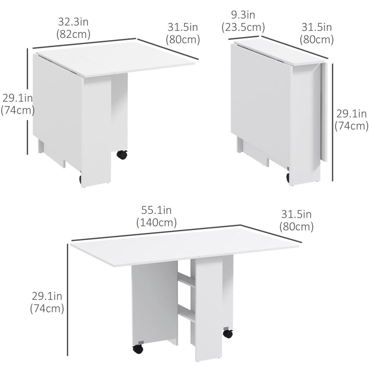Folding Dining Table, 55