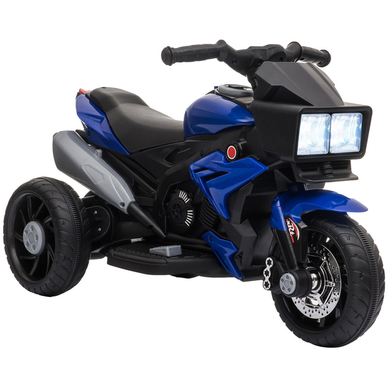 Kids Electric Pedal Motorcycle Ride-On Toy, 6V Battery Powered with Music, Horn & Headlights, Motorbike for Girls & Boys, Blue