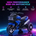 Kids Electric Pedal Motorcycle Ride-On Toy, 6V Battery Powered with Music, Horn & Headlights, Motorbike for Girls & Boys, Blue