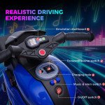 Kids Electric Pedal Motorcycle Ride-On Toy, 6V Battery Powered with Music, Horn & Headlights, Motorbike for Girls & Boys, Blue