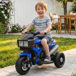 Kids Electric Pedal Motorcycle Ride-On Toy, 6V Battery Powered with Music, Horn & Headlights, Motorbike for Girls & Boys, Blue
