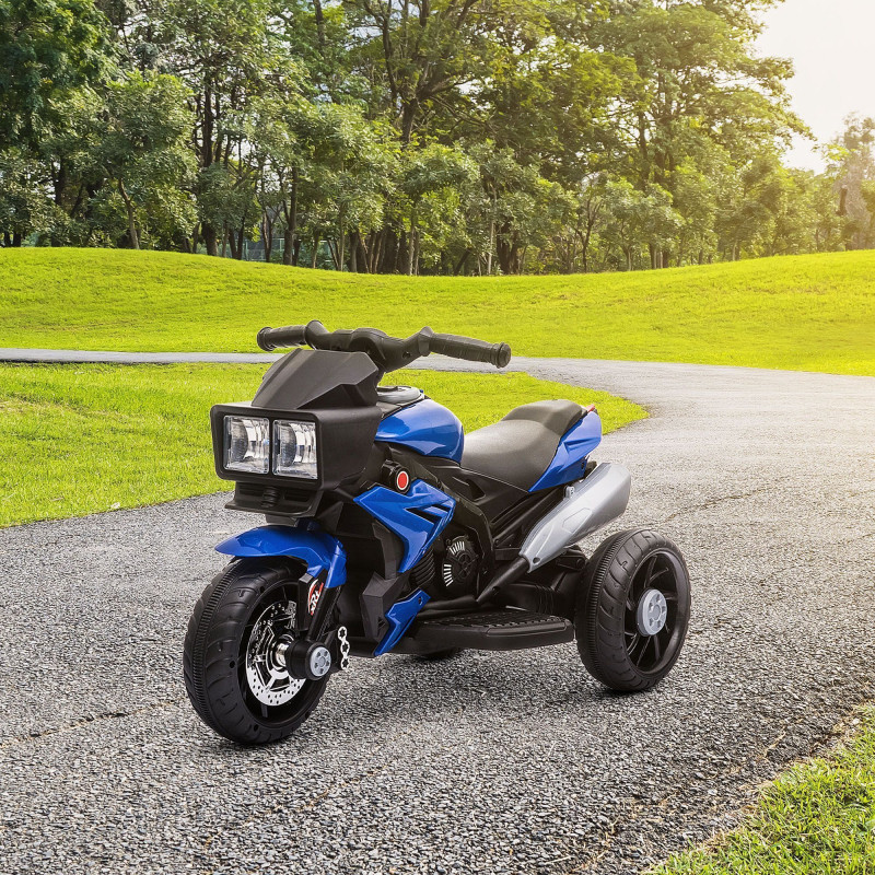 Kids Electric Pedal Motorcycle Ride-On Toy, 6V Battery Powered with Music, Horn & Headlights, Motorbike for Girls & Boys, Blue