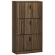 Shoe Storage Cabinet Organizer for 18 Pairs of Shoes with 3 Flip Drawers and Adjustable Shelves, Walnut