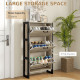 Shoe Cabinet with 3 Flip Drawer, Narrow Slim Shoe Storage Cabinet for 15 Pairs, Walnut