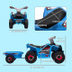 6V Kids ATV Quad, Battery Powered Electric Vehicle with Back Trailer, Wear-Resistant Wheels, for Boys and Girls - Blue