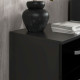 Bedside Table Set of 2, Modern Nightstand with Drawers and High Gloss Fronts, Night Table for Bedroom, Black