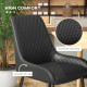 Modern Dining Chairs PU Leather Metal Legs Set of 4 Kitchen Chairs Living Room Quality Design Mid-Class Black