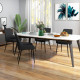 Modern Dining Chairs PU Leather Metal Legs Set of 4 Kitchen Chairs Living Room Quality Design Mid-Class Black