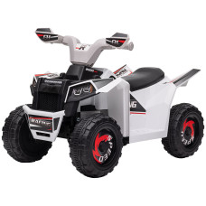 6V Quad Kids Electric Ride-On Car with Wear-Resistant Wheels, for Boys and Girls Aged 18–36 Months, White