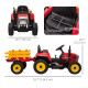 12V Kids Ride-On Tractor with Trailer, Remote Control, Music Start-Up Sound and Horn, USB Port, LED Lights – Red