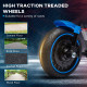 6V Kids Motorcycle with Training Wheels, Foot Pedal, Headlight, Music, Forward/Reverse, Single-Button Start, Blue