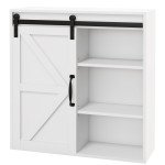 Bathroom Medicine Cabinet, Wall Cabinet with Sliding Door and Adjustable Shelf, 22.8