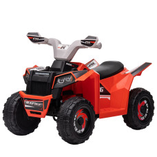 6V Quad Kids Electric Ride-On Car with Wear-Resistant Wheels, for Boys and Girls Aged 18–36 Months, Red