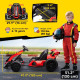 24V Electric Go Kart, Battery Powered Kids Drift Kart with Adjustable Seat, Seat Belt, Horn, Music, Light, Red