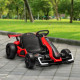 24V Electric Go Kart, Battery Powered Kids Drift Kart with Adjustable Seat, Seat Belt, Horn, Music, Light, Red