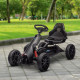Pedal Go Kart with Adjustable Seat, Forward/Backward Driving, Handbrake, and Shock Absorption for Ages 3–8, Black