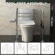 Stand Alone Toilet Safety Frame, Toilet Rails with Adjustable Height Width, 300lb Grab Bar with Suction Cups, Storage, Padded Handles for Elderly
