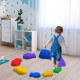 8pcs Balance Stepping Stones for Kids, Fish Style Non-slip Obstacle Course, Larger Size Stackable Balance Blocks Indoor Outdoor