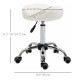 Saddle Stool, Height Adjustable Rolling Salon Chair with PU Leather for Massage, Spa, Clinic, Beauty and Tattoo, White