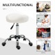 Saddle Stool, Height Adjustable Rolling Salon Chair with PU Leather for Massage, Spa, Clinic, Beauty and Tattoo, White