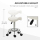 Saddle Stool, PU Leather Adjustable Rolling Salon Chair for Massage, Spa, Clinic, Beauty and Tattoo, White