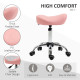 Saddle Stool, Height Adjustable Rolling Salon Chair with PU Leather for Massage, Spa, Clinic, Beauty and Tattoo, Pink