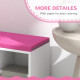 Multi-Purpose Bookshelf with 5 Cubes, 5-Cubby Bookcase with Cushioned Reading Nook and Storage Shelves, Pink