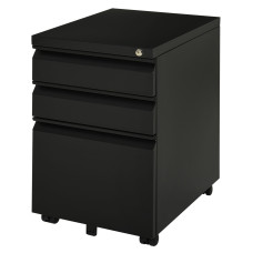 3 Drawer Filing Cabinet, Lockable Office Storage Cabinet on Wheels for Legal, Letter, A4 Files, Black