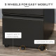 3 Drawer Filing Cabinet, Lockable Office Storage Cabinet on Wheels for Legal, Letter, A4 Files, Black
