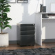 3 Drawer Filing Cabinet, Lockable Office Storage Cabinet on Wheels for Legal, Letter, A4 Files, Black