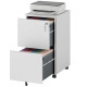 Vertical Steel Filing Cabinet on Wheels, 2-Drawer Lockable File Cabinet with Adjustable Hanging Bar for A4, Legal and Letter Size, White