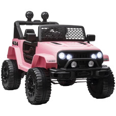 12V Electric Truck, Off-Road Electric Pickup with Remote Control, Adjustable Speed, Ride-On Car for Kids, Pink