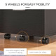 Mobile Filing Cabinet, Vertical File Cabinet with 2 Drawers, Wheels, for Letter or A4 File, Black